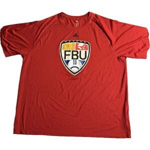 Football University Adidas Red Athletic T-Shirt‎ Men's Size 2XL Climalite